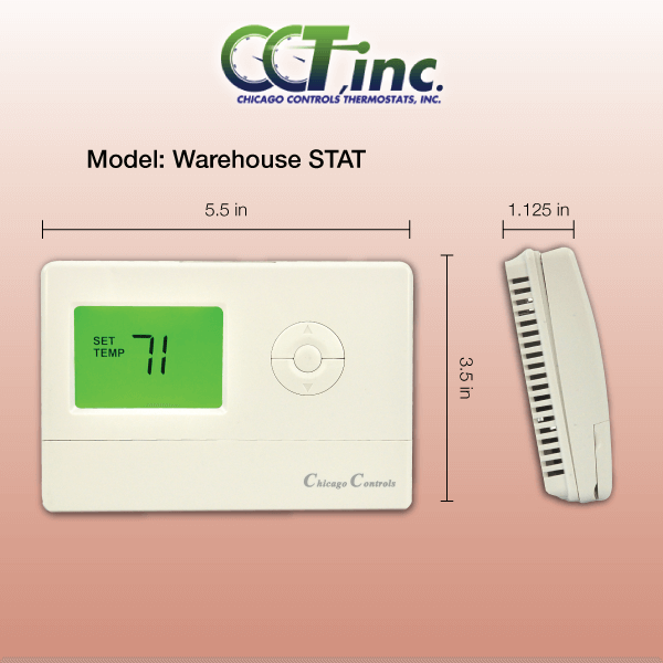 Warehouse Thermostat overview with the size and scope of the product.
