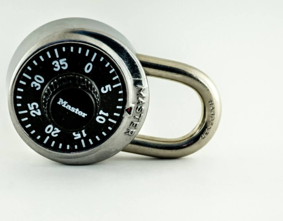 Combination lock to symbolize the advantage of tamper proof thermostats